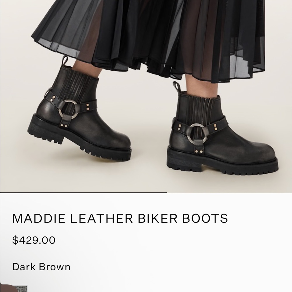 All Saints Black Ankle Boots - Picture 2 of 3